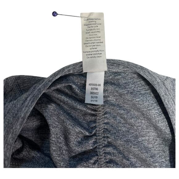 Athleta Top Womens Medium Gray Quarter Zip Long Sleeve Ruched Athletic Sporty - Picture 5 of 13